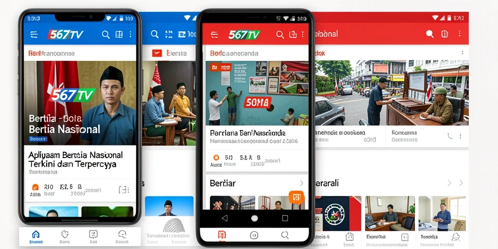 Tampilan antarmuka 567TV yang sederhana dan informatif.