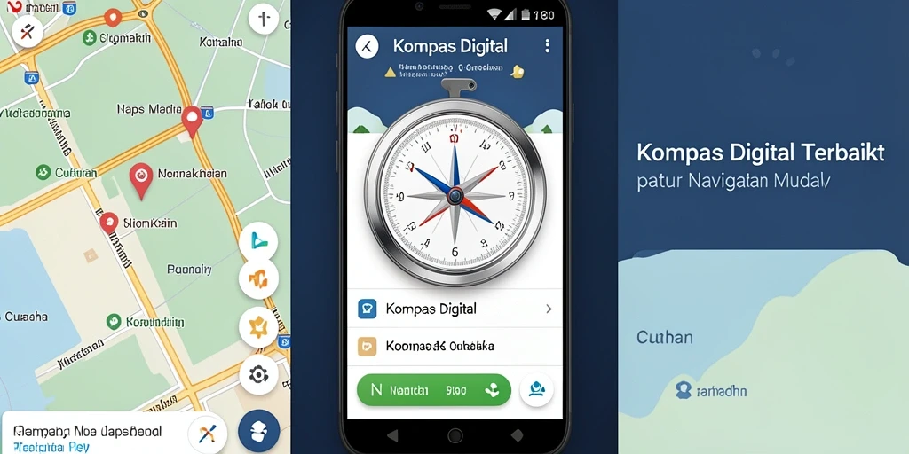 Tampilan antarmuka kompas digital 8180 yang jelas dan user-friendly.