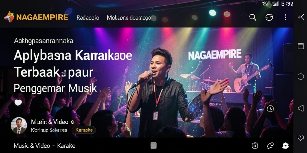 Tampilan antarmuka NAGAEMPIRE yang menarik untuk karaoke.