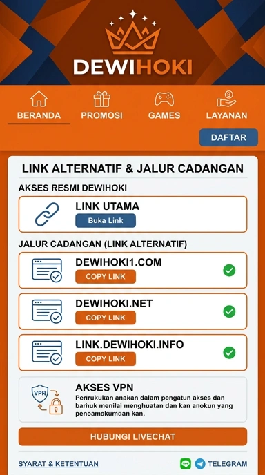 Tampilan link alternatif dewihoki