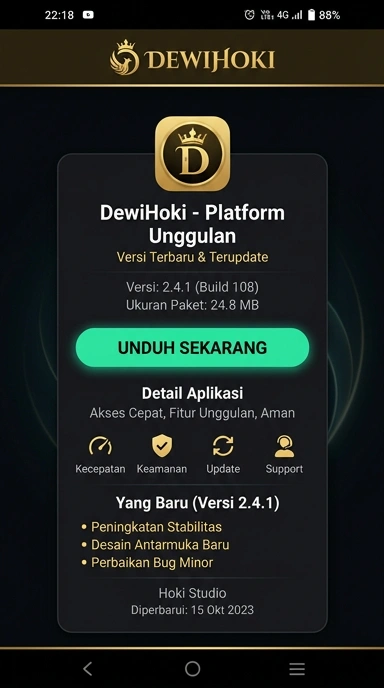 Tampilan halaman APK dewihoki