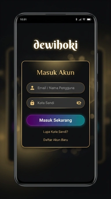 Tampilan halaman login dewihoki